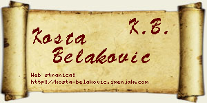 Kosta Belaković vizit kartica